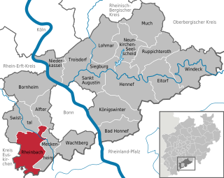 Poziția orașului Rheinbach pe harta districtului Rhein-Sieg-Kreis