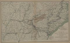 Map 1:Sherman's advance: Tennessee, Georgia and Carolinas (1863–65).