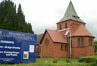 Saughall village in Cheshirer, UK