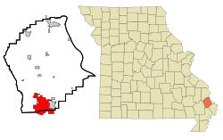 Ubicación de Sikeston, Missouri