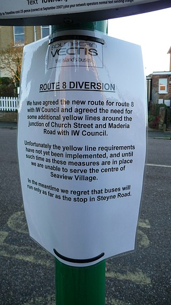 File:Seaview Ryde Road bus stop diversion notice.JPG