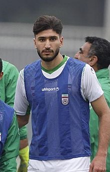 Shahin Taherkhani in Iran national under-23 football team training, December 2019.jpg