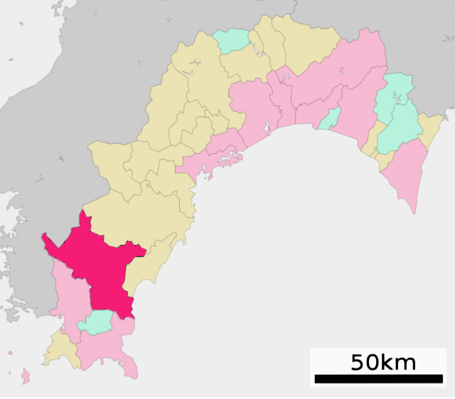 Lage Shimantos in der Präfektur