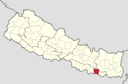 Vị trí huyện Siraha trong khu Sagarmatha