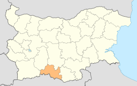 Карта на Бугарија, Смољанска област е означена
