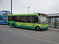 Southern Vectis bus 2618 Ethel Point (reg. R618 NFX), a 1998 Optare Solo M850 midibus, at the Co-op, Shanklin, Isle of Wight on route 23.