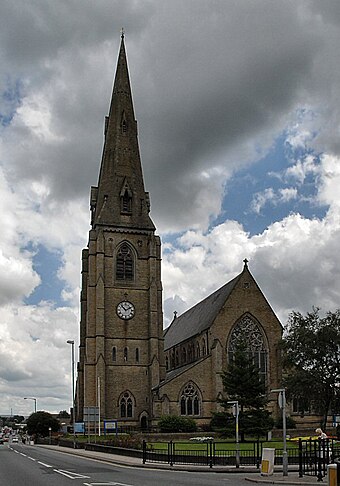 The parish church of St Luke the Evangelist, which originated as a chantry chapel for the Heywood family