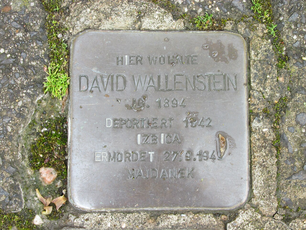 Stolperstein David Wallenstein, 1, Kaiserstraße 7, Großen-Buseck, Buseck, Landkreis Gießen.jpg