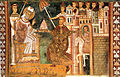 Silvestre I i l'emperador Constantí, fresc a la basílica de Quattro Santi Coronati (Roma)