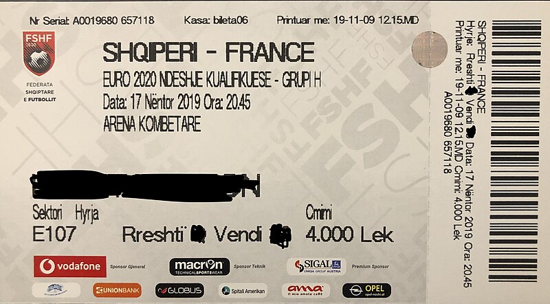 File:Ticket football match Albania vs France 17nov2019.jpg