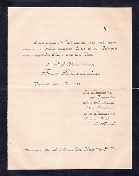 File:Todesanzeige Franz Schneidewind 1898.jpg