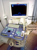 Transvaginal ultrasonography device