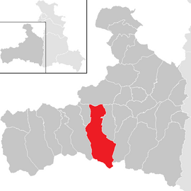 Poloha obce Uttendorf v okrese Zell am See (klikacia mapa)