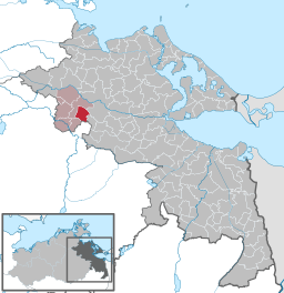 Läget för kommunen Völschow i Landkreis Vorpommern-Greifswald