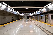 Vaughan Metropolitan Centre station subway platform Vaughan Metropolitan Centre Station, November 2021.jpg