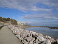 The beach and coastal path next to Steephill Cove, Ventnor, Isle of Wight, seen in March 2012.