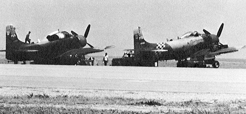 File:Vietnamese Air Force Douglas A-1 Skyraiders after landing at U-Tapao Royal Thai Navy Airfield, Thailand, 29 April 1975.jpg