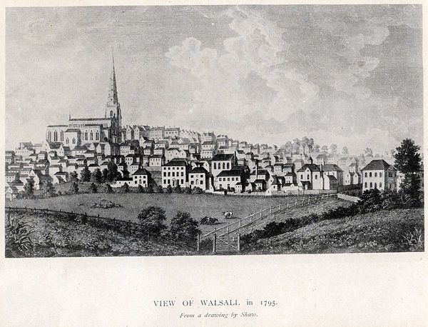 View of Walsall in 1795; engraving after Shaw, The New Art Gallery Walsall Permanent Collection 1976.102.P