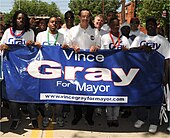 Gray at the Nannie Helen Burroughs Day Parade on May 08 2010. Vince Gray and Larry Pretlow.jpg