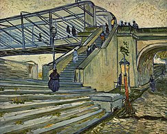 Le pont de Trinquetaille construit en 1875 - peint en 1888. huile