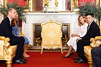 With the Duchess of Cambridge alongside President Volodymyr Zelensky of Ukraine, 2020