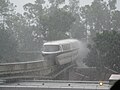 Monorail Black getting very wet heading into EPCOT