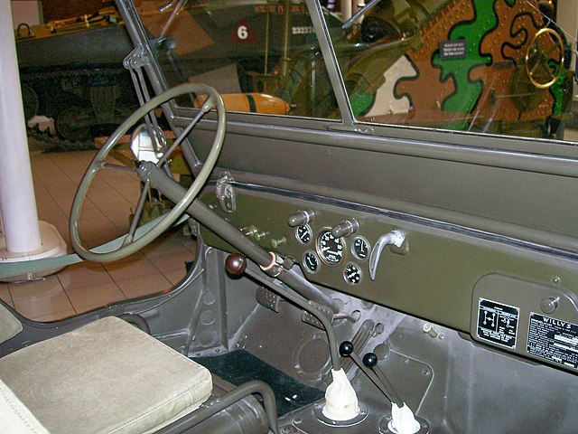 Dashboard of World War II era jeep in Imperial War Museum (2007)