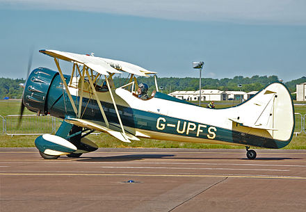 Waco UPF-7, built in 1941, arriving at the 2014 Royal International Air Tattoo, England