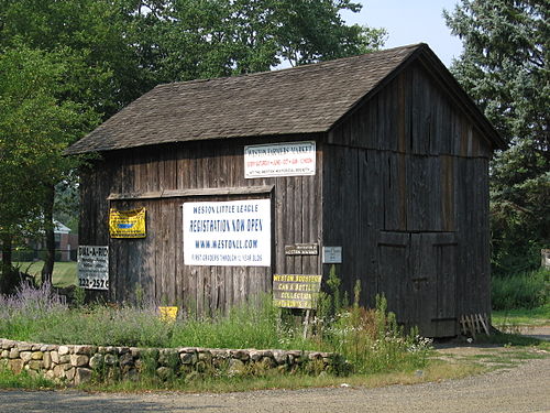 The Onion Barn, where community bulletins are posted