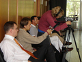 Wikimedians documenting the panel discussion