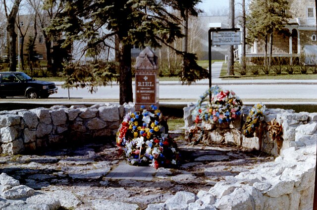 Headstone for Louis Riel at the cathedral's cemetery.