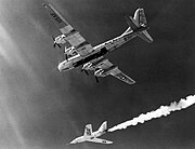 O X-2 após lançamento da nave-mãe um Boeing B-50.