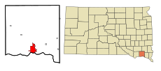 Yankton County South Dakota Incorporated and Unincorporated areas Yankton Highlighted.svg