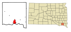 Yankton County South Dakota Incorporated and Unincorporated areas Yankton Highlighted.svg