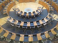 Semicircular Siambr in the Senedd (Welsh Parliament)