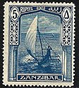 Βρετανικό Προτεκτοράτο / γραμματόσημο Ζανζιβάρης 5 ρουπίες (rupees) (1913).