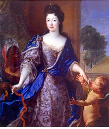 Élisabeth Charlotte d'Orléans as Venus about to bind the wings of Cupid by Pierre Gobert.jpg