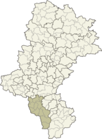 Localização do Condado de Cieszyn na Silésia.