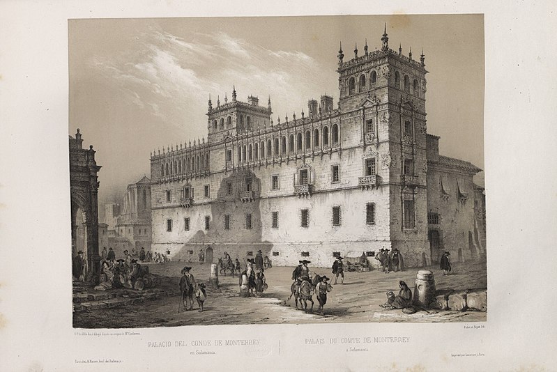 File:1844, España artística y monumental, vistas y descripción de los sitios y monumentos más notables de españa, vol 2, Palacio del Conde de Monterrey en Salamanca.jpg