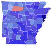 1914 Arkansas gubernatorial election results map by county.svg