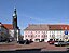 15.04.2006 01558 Großenhain, Hauptmarkt: Ort 1088 gegründet durch den böhmischen König Wladislaw. Sicht nach Norden zur spätbarocken Marienkirche, ...