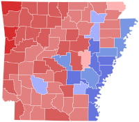 2010 United States Senate election in Arkansas results map by county.svg