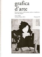 Cover page of Grafica d'Arte n. 89, January–March 2012, with "La Jeune femme au Tanagra". 1897, etching in colours 64 x 52 cm. Exh. Vollard 1898. BnF, département des Estampes. Koehl, E42