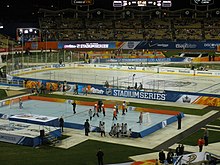 The Ducks participated in the 2014 Stadium Series, playing the Los Angeles Kings at Dodgers Stadium, January 2014. 2014 NHL Stadium Series Dodger Stadium (12154254954).jpg