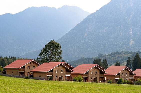 New tourist resort Hirschbachalm near Höfen, Tyrol.