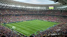 The Luzhniki Stadium in Moscow, which hosted games of the 2018 FIFA World Cup 2018 World Cup Final - France v Croatia - 1st Half.jpg