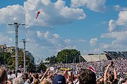 English: Protest rally against Lukashenko, 16 August. Minsk, Belarus Беларуская: Пратэстны мітынг супраць Лукашэнкі 16 жніўня 2020. Мінск, Беларусь Русский: Протестный митинг против Лукашенко 16 августа 2020 года. Минск, Беларусь