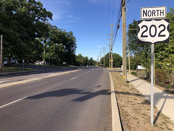 US 202 northbound in Buckingham Township