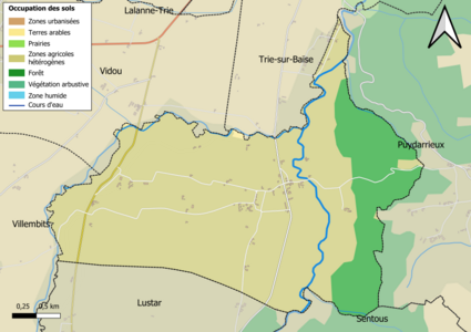 Kolorowa mapa przedstawiająca użytkowanie gruntów.