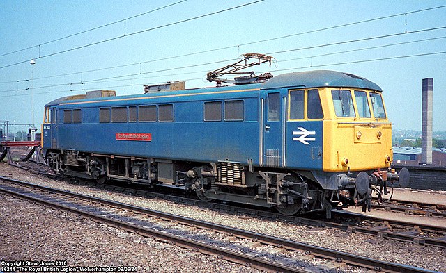 A Class 86 at Wolverhampton in 1984.